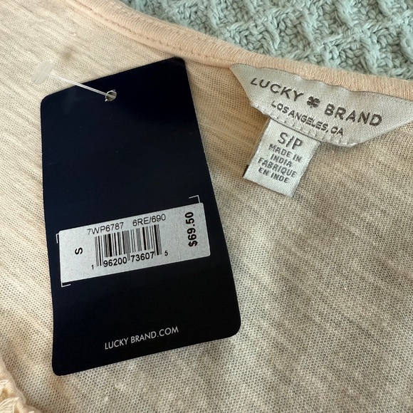 NWT Lucky Brand Embroidered Peasant Top Womens Small Peach Pink Blouse Shirt NEW - Picture 4 of 8